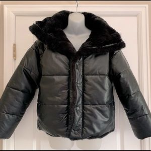 Express reversible Faux Leather/faux fur puffer jacket